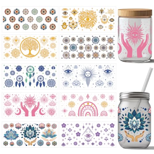 arricraft 10 Blatt UV DTF Cup Wrap Im Boho Stil Baum Des Lebens Sonne Und Mond Teufelsauge Rub On Transfers Wasserfestes PVC Papier Rub On Aufkleber Für DIY 16 Unzen Glasbecher Möbel Holz arricraft 10 Blatt UV DTF Cup Wrap Im Boho Stil Baum Des Lebens Sonne Und Mond Teufelsauge Rub On Transfers Wasserfestes PVC Papier Rub On Aufkleber Für DIY 16 Unzen Glasbecher Möbel Holz von arricraft