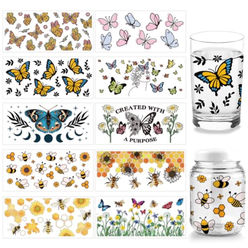 arricraft 10 Stück 10 Stile UV DTF Cup Wrap Transfer Aufkleber, Insekten-Transferpapier, Schmetterling, Rub-On-Aufkleber Biene PVC-Cup-Wrap-Aufkleber Wasserfeste Rub-Abziehbilder arricraft 10 Stück 10 Stile UV DTF Cup Wrap Transfer Aufkleber, Insekten-Transferpapier, Schmetterling, Rub-On-Aufkleber Biene PVC-Cup-Wrap-Aufkleber Wasserfeste Rub-Abziehbilder von arricraft