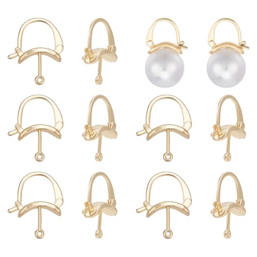 arricraft 10 Stück 14 Karat vergoldete Ohrstecker, Messingperle, Ohrstecker, Klappbügel, französische Ohrringhaken für Frauen arricraft 10 Stück 14 Karat vergoldete Ohrstecker, Messingperle, Ohrstecker, Klappbügel, französische Ohrringhaken für Frauen von arricraft