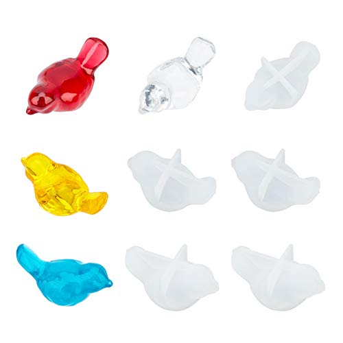 arricraft 10 Stück 3D-Vogel-Silikon-Formen, Epoxidharz-Gießformen für UV-Harz, Schmuck, DIY-Handwerk von arricraft