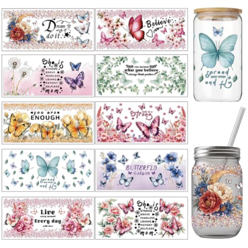 arricraft 10 Stück Blumen Schmetterlinge UV DTF Cup Wrap Transferaufkleber 10 Stile Transferpapier Mit Inspirierenden Worten Abziehbilder Zum Aufreiben PVC Cup Wrap Wasserdichte Abziehbilder arricraft 10 Stück Blumen Schmetterlinge UV DTF Cup Wrap Transferaufkleber 10 Stile Transferpapier Mit Inspirierenden Worten Abziehbilder Zum Aufreiben PVC Cup Wrap Wasserdichte Abziehbilder von arricraft