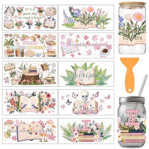 arricraft 10 Stück Blumen Und Bücher Thema Tasse Druck UV Transferpapier 10 Stil Bücher Blumen Pilze Ahornblätter PVC DIY Wärmeübertragung Aufkleber Für 16 OZ Glas Tassen Handwerk 9.5x4.3 Zoll arricraft 10 Stück Blumen Und Bücher Thema Tasse Druck UV Transferpapier 10 Stil Bücher Blumen Pilze Ahornblätter PVC DIY Wärmeübertragung Aufkleber Für 16 OZ Glas Tassen Handwerk 9.5x4.3 Zoll von arricraft