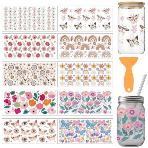 arricraft 10 Stück Böhmisches Blumenmotiv UV Transferpapier Für Tassendruck 10 Stile Schmetterlinge Blumen Muster PVC DIY Wärmeübertragung Aufkleber Für 16 OZ Glas Tassen Handwerk 9.5x4.3 Zoll arricraft 10 Stück Böhmisches Blumenmotiv UV Transferpapier Für Tassendruck 10 Stile Schmetterlinge Blumen Muster PVC DIY Wärmeübertragung Aufkleber Für 16 OZ Glas Tassen Handwerk 9.5x4.3 Zoll von arricraft