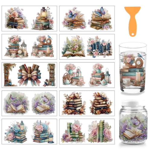 arricraft 10 Stück Bücher Thema Tasse Druck UV Transfer Papiere 10 Stile Bücher Schmetterling Blumen PVC DIY Wärmeübertragung Aufkleber Für 16 OZ Glas Tassen Handwerk 9.5x4.3 Zoll arricraft 10 Stück Bücher Thema Tasse Druck UV Transfer Papiere 10 Stile Bücher Schmetterling Blumen PVC DIY Wärmeübertragung Aufkleber Für 16 OZ Glas Tassen Handwerk 9.5x4.3 Zoll von arricraft