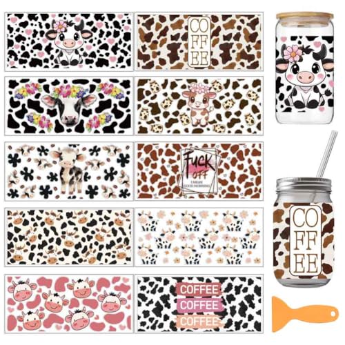 arricraft 10 Stück Buntes Kaffee Kuh Thema Tassendruck UV Transferpapier 10 Stile Rinder Kaffee Milch PVC DIY Wärmeübertragung Aufkleber Für 16 OZ Glas Tassen Handwerk 9.5x4.3 Zoll arricraft 10 Stück Buntes Kaffee Kuh Thema Tassendruck UV Transferpapier 10 Stile Rinder Kaffee Milch PVC DIY Wärmeübertragung Aufkleber Für 16 OZ Glas Tassen Handwerk 9.5x4.3 Zoll von arricraft