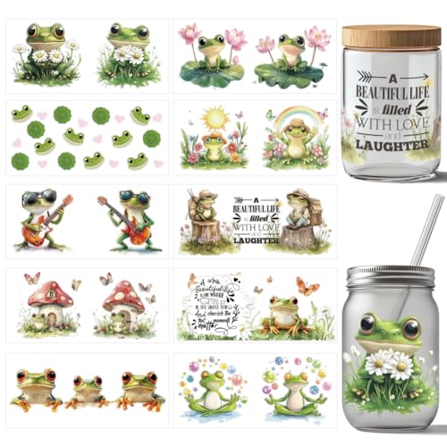 arricraft 10 Stück Frosch UV DTF Cup Wrap Transferaufkleber 10 Stile Tierfrosch Niedliches Transferpapier Rubbelaufkleber PVC Cup Wrap Sticker Wasserfest Rubbelaufkleber Für Bastelglas arricraft 10 Stück Frosch UV DTF Cup Wrap Transferaufkleber 10 Stile Tierfrosch Niedliches Transferpapier Rubbelaufkleber PVC Cup Wrap Sticker Wasserfest Rubbelaufkleber Für Bastelglas von arricraft