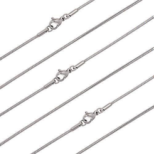 arricraft 10 Stück Halsketten mit Schlangenkette, 45.7cm 316 chirurgische Edelstahl kettenhals Mit Karabinerhaken Schlangenkette Für Die Schmuckherstellung Männer Frauen DIY arricraft 10 Stück Halsketten mit Schlangenkette, 45.7cm 316 chirurgische Edelstahl kettenhals Mit Karabinerhaken Schlangenkette Für Die Schmuckherstellung Männer Frauen DIY von arricraft