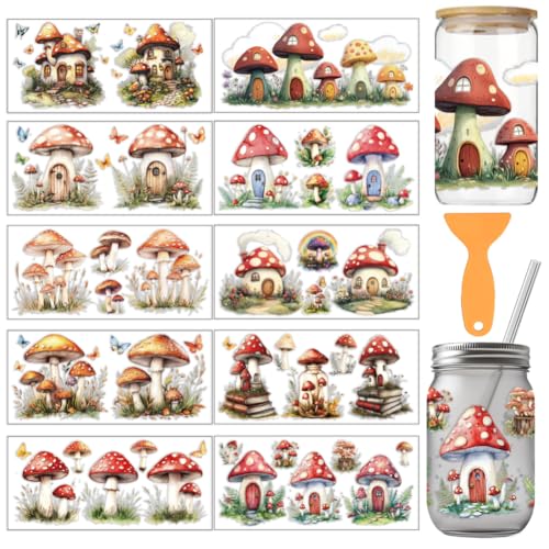 arricraft 10 Stück Süßes Pilz Motiv UV Transferpapier Für Tassendruck 10 Stile Pilzhäuser Schmetterlinge Rasenflächen PVC DIY Wärmeübertragungsaufkleber Für 16 OZ Glasbecher Basteln 9.5x4.3 Zoll arricraft 10 Stück Süßes Pilz Motiv UV Transferpapier Für Tassendruck 10 Stile Pilzhäuser Schmetterlinge Rasenflächen PVC DIY Wärmeübertragungsaufkleber Für 16 OZ Glasbecher Basteln 9.5x4.3 Zoll von arricraft