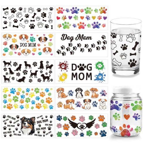 arricraft 10 Stück UV DTF Cup Wrap Transferaufkleber 10 Stile Transferpapier Mit Pfotenabdrücken Mit Aufschrift „Dog Mama Words“ Zum Aufreiben PVC Cup Wrap Wasserfeste Abziehbilder Für Tassen arricraft 10 Stück UV DTF Cup Wrap Transferaufkleber 10 Stile Transferpapier Mit Pfotenabdrücken Mit Aufschrift „Dog Mama Words“ Zum Aufreiben PVC Cup Wrap Wasserfeste Abziehbilder Für Tassen von arricraft