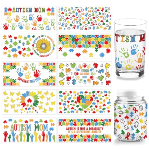 arricraft 10 Stück UV DTF Transferaufkleber Zum Thema Autismus Bewusstsein 10 Stile Buntes Handabdruck Transferpapier Zum Aufreiben von Aufklebern PVC Cup Wrap Wasserdichte Abziehbilder Für Glas arricraft 10 Stück UV DTF Transferaufkleber Zum Thema Autismus Bewusstsein 10 Stile Buntes Handabdruck Transferpapier Zum Aufreiben von Aufklebern PVC Cup Wrap Wasserdichte Abziehbilder Für Glas von arricraft
