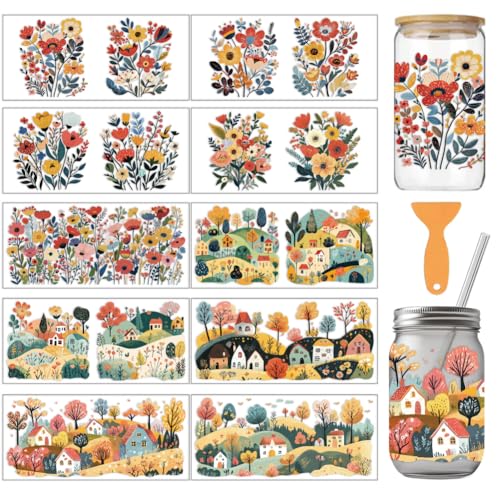arricraft 10 Stück UV Transferpapier Für Tassendruck Mit Bohemian Motiv 10 Stile Böhmische Blumen Botanische Landschaft Wald PVC DIY Wärmeübertragung Aufkleber Für 16 OZ Glas Tassen Handwerk arricraft 10 Stück UV Transferpapier Für Tassendruck Mit Bohemian Motiv 10 Stile Böhmische Blumen Botanische Landschaft Wald PVC DIY Wärmeübertragung Aufkleber Für 16 OZ Glas Tassen Handwerk von arricraft