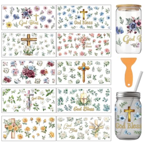 arricraft 10 Stück UV Transferpapier Zum Bedrucken von Tassen Mit Kreuzmotiv 10 Stil Blumen Christliches Kreuz Die Worte Gottes Segnen PVC DIY Wärmeübertragungsaufkleber Für 16 OZ Glasbecher Basteln arricraft 10 Stück UV Transferpapier Zum Bedrucken von Tassen Mit Kreuzmotiv 10 Stil Blumen Christliches Kreuz Die Worte Gottes Segnen PVC DIY Wärmeübertragungsaufkleber Für 16 OZ Glasbecher Basteln von arricraft