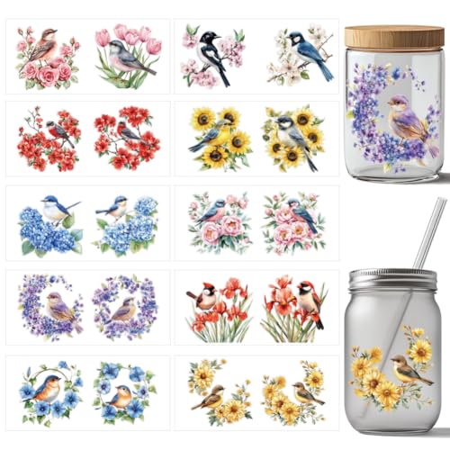 arricraft 10 Stück UV Transferpapier Zum Bedrucken von Tassen Mit Vögeln Und Blumen 10 Stile Verschiedene Vögel Rosen Tulpen UV DTF Cup Wrap Aufkleber Für 16 OZ Glasbecher Basteln 9.5x4.3 Zoll arricraft 10 Stück UV Transferpapier Zum Bedrucken von Tassen Mit Vögeln Und Blumen 10 Stile Verschiedene Vögel Rosen Tulpen UV DTF Cup Wrap Aufkleber Für 16 OZ Glasbecher Basteln 9.5x4.3 Zoll von arricraft