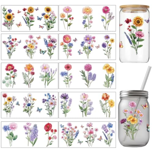 arricraft 10 Stück Verschiedene Blumen UV DTF Cup Wrap Transferaufkleber 10 Stile Sonnenblumen Wildblumen Veilchen Transferpapier Rubbelaufkleber PVC Cup Wrap Wasserfeste Rubbelbilder arricraft 10 Stück Verschiedene Blumen UV DTF Cup Wrap Transferaufkleber 10 Stile Sonnenblumen Wildblumen Veilchen Transferpapier Rubbelaufkleber PVC Cup Wrap Wasserfeste Rubbelbilder von arricraft