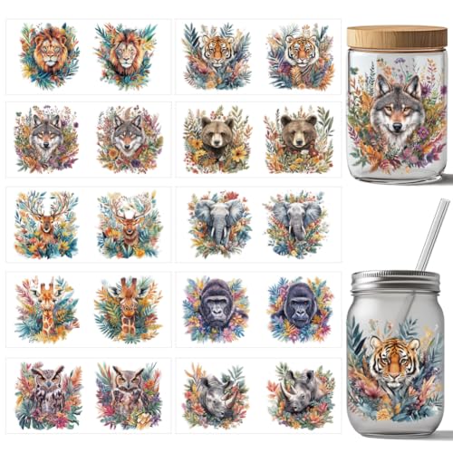 arricraft 10 Stück Wildlife Cup Druck UV Transferpapier Wasserfeste UV DTF Cup Wrap Aufkleber Mit Aquarell Tieren Pflanzen Und Wildtieren Für 16 Unzen Glasbecher Bastelarbeiten Geschenke Für Familie arricraft 10 Stück Wildlife Cup Druck UV Transferpapier Wasserfeste UV DTF Cup Wrap Aufkleber Mit Aquarell Tieren Pflanzen Und Wildtieren Für 16 Unzen Glasbecher Bastelarbeiten Geschenke Für Familie von arricraft