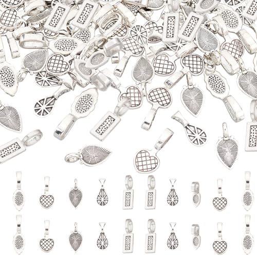 arricraft 100 Stück Kleber Auf Kautionen Anhänger, 5 Stile, Gemischte Charms Im Tibetischen Stil, Legierung, Flachen Pad Bails, Bügel, Tag-Charms Für Die Herstellung von Ohrringen, Halsketten arricraft 100 Stück Kleber Auf Kautionen Anhänger, 5 Stile, Gemischte Charms Im Tibetischen Stil, Legierung, Flachen Pad Bails, Bügel, Tag-Charms Für Die Herstellung von Ohrringen, Halsketten von arricraft