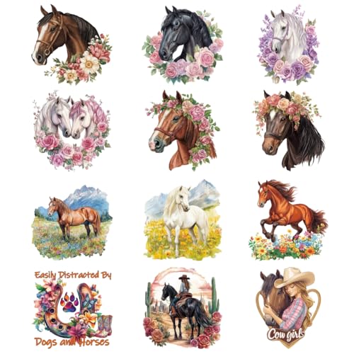 arricraft 12 Blatt Aufnäher Zum Aufbügeln Mit Pferdemotiv Pferd Mit Kuh Bügelbild Pferd Mit Blumen Wärmeübertragungsaufkleber PET Waschbare Patches Für DIY Kleidung Dekor 9inch Lang arricraft 12 Blatt Aufnäher Zum Aufbügeln Mit Pferdemotiv Pferd Mit Kuh Bügelbild Pferd Mit Blumen Wärmeübertragungsaufkleber PET Waschbare Patches Für DIY Kleidung Dekor 9inch Lang von arricraft