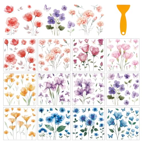 arricraft 12 Blatt Rubbel Transferfolien Zum Basteln Blumenstrauß Tinten Aquarell Aufkleber Zum Aufreiben PVC Aufkleber Zum Aufreiben Für Die Heimdekoration Im Schlafzimmer Wohnzimmer Küche 5.5x5.5mm arricraft 12 Blatt Rubbel Transferfolien Zum Basteln Blumenstrauß Tinten Aquarell Aufkleber Zum Aufreiben PVC Aufkleber Zum Aufreiben Für Die Heimdekoration Im Schlafzimmer Wohnzimmer Küche 5.5x5.5mm von arricraft