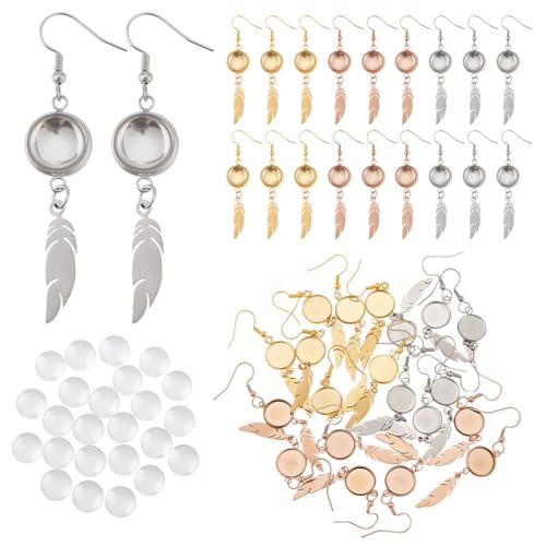 arricraft 12 Paar Cabochon Ohrring Basisfassungen Mit Feder Anhänger 3 Farben 11.5mm Edelstahldrahthaken Lünettentabletts Mit Glascabochons Tablett Ohrringrohlinge Zur Schmuckherstellung arricraft 12 Paar Cabochon Ohrring Basisfassungen Mit Feder Anhänger 3 Farben 11.5mm Edelstahldrahthaken Lünettentabletts Mit Glascabochons Tablett Ohrringrohlinge Zur Schmuckherstellung von arricraft