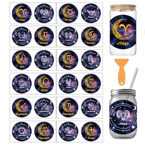 arricraft 12 Stück Sternzeichen Muster Thema Tasse Druck UV Transferpapier Sternzeichen Symbole 12 Sternbilder PVC DIY Wärmeübertragung Aufkleber Für 16 OZ Glasbecher Handwerk 9.5x4.3 Zoll arricraft 12 Stück Sternzeichen Muster Thema Tasse Druck UV Transferpapier Sternzeichen Symbole 12 Sternbilder PVC DIY Wärmeübertragung Aufkleber Für 16 OZ Glasbecher Handwerk 9.5x4.3 Zoll von arricraft