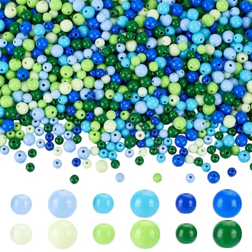 arricraft 1200 Stück Runde Perlen 12 Stil Gemischter Farben Undurchsichtige Acrylperlen Mit Löchern Runde Lose Perlen Für Die Herstellung von Armbändern Und Halsketten Zum Selbermachen von Schmuck von arricraft