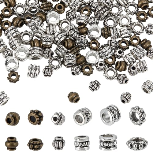 arricraft 150 Stück Abstandsperlen Im Tibetischen Stil 6 Stile Antik Silber Röhrenperlen Säule Lose Perlen Für DIY Ohrringe Armbänder Halsketten Basteln Schmuckherstellung arricraft 150 Stück Abstandsperlen Im Tibetischen Stil 6 Stile Antik Silber Röhrenperlen Säule Lose Perlen Für DIY Ohrringe Armbänder Halsketten Basteln Schmuckherstellung von arricraft