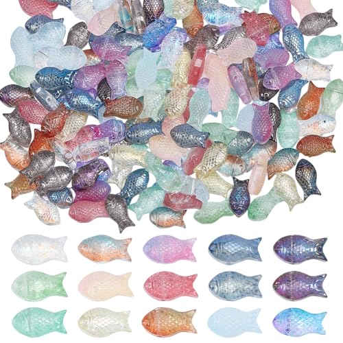 arricraft 150 Stück Fisch Kristallglasperlen 15 Farbe Klare Ozean Meer Abstandsperlen Transparente Regenbogenfarbene Fischglasperle Für DIY Ohrringe Armbänder Halsketten Basteln Schmuckherstellung arricraft 150 Stück Fisch Kristallglasperlen 15 Farbe Klare Ozean Meer Abstandsperlen Transparente Regenbogenfarbene Fischglasperle Für DIY Ohrringe Armbänder Halsketten Basteln Schmuckherstellung von arricraft