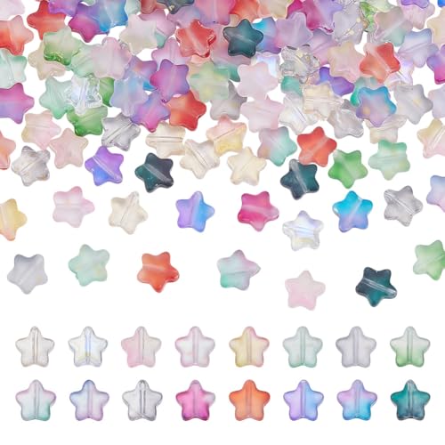 arricraft 160 Stück Milchglasperlen In Sternform 16 Farbe: Stern Halbmond Kristallglas Winzige Hängeperlen Mit Goldener Folie Für DIY Ohrringe Armbänder Halsketten Basteln Schmuckherstellung arricraft 160 Stück Milchglasperlen In Sternform 16 Farbe: Stern Halbmond Kristallglas Winzige Hängeperlen Mit Goldener Folie Für DIY Ohrringe Armbänder Halsketten Basteln Schmuckherstellung von arricraft