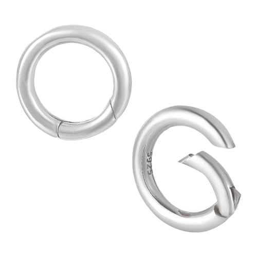 arricraft 2 Stück 925 Sterling Silber Rund Kreis Verbinder Federtor Verschluss 14.5mm (0.57 Zoll) Runder Karabinerhaken Für Halsketten Verschlüsse Bügelverschluss Für Die Herstellung von Armbändern von arricraft