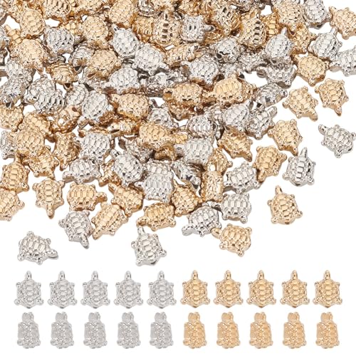 arricraft 200 Stück 3D Meeresschildkröte Perlen, Gold Silber Ozean Schildkröten Anhänger Perlen CCB Kunststoff Meerestier Perlen Sommer Abstand Perlen Für Armband Halskette Schmuck arricraft 200 Stück 3D Meeresschildkröte Perlen, Gold Silber Ozean Schildkröten Anhänger Perlen CCB Kunststoff Meerestier Perlen Sommer Abstand Perlen Für Armband Halskette Schmuck von arricraft
