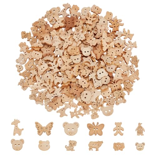 arricraft 240 Stück Holzknöpfe im Tierstil, 12 Stile, 2 Löcher, Bär, Frosch, Nähen, unlackiertes Holz, dekorative Knöpfe zum Nähen, Basteln, Kleidung, Rucksäcke, Dekorationen arricraft 240 Stück Holzknöpfe im Tierstil, 12 Stile, 2 Löcher, Bär, Frosch, Nähen, unlackiertes Holz, dekorative Knöpfe zum Nähen, Basteln, Kleidung, Rucksäcke, Dekorationen von arricraft