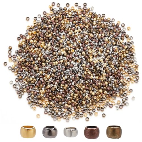 arricraft 2500 Stück Quetschperlen Zur Schmuckherstellung 5 Farbe 2mm Messing Crimp Tubes Winzige Rondell End Spacer Perlen Lose Stopper Perlen Für DIY Armband Halskette Ohrringe arricraft 2500 Stück Quetschperlen Zur Schmuckherstellung 5 Farbe 2mm Messing Crimp Tubes Winzige Rondell End Spacer Perlen Lose Stopper Perlen Für DIY Armband Halskette Ohrringe von arricraft