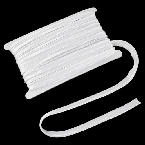 arricraft 27.34 Yards Polyester Satin Bias Paspel Typ 1/2 Zoll Weißes Schrägband Lippenkordel Saumband Kederband Zum Nähen von Kleidung Taschen Vorhängen Kissen Tischdecken von arricraft