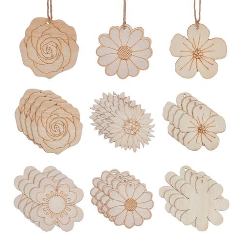 arricraft 30 Stück Holz-Blumenausschnitte, 6 Stile, unlackiertes Holz, hängende Ornamente für Thanksgiving, Weihnachten, Zuhause, Party, Dekoration, Basteln, Kunstmalerei arricraft 30 Stück Holz-Blumenausschnitte, 6 Stile, unlackiertes Holz, hängende Ornamente für Thanksgiving, Weihnachten, Zuhause, Party, Dekoration, Basteln, Kunstmalerei von arricraft