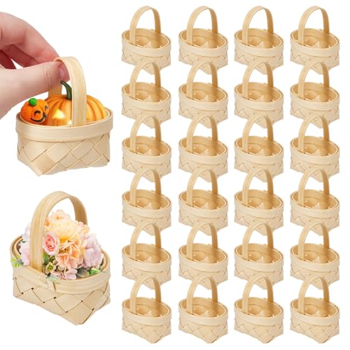 arricraft 30 Stück Mini-Körbe mit Griffen, Mikro-Landschafts-Puppenhaus-Zubehör, Bambus-Webkorb, Modell für Hochzeit, Ostern, Party, Holzkorb, Gastgeschenke, Bauernhaus-Dekoration arricraft 30 Stück Mini-Körbe mit Griffen, Mikro-Landschafts-Puppenhaus-Zubehör, Bambus-Webkorb, Modell für Hochzeit, Ostern, Party, Holzkorb, Gastgeschenke, Bauernhaus-Dekoration von arricraft