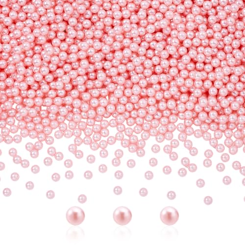 arricraft 3000 Stück rosa Perlen, 6 mm, ABS-Kunststoff, runde Perlen, Kunstperlen, lose Perlen für Schmuckherstellung, Perlen zum Basteln, rosa Bastelperlen, Party-Heimdekoration (ohne Loch) von arricraft