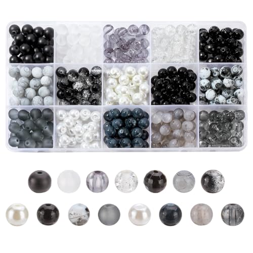 arricraft 375 Stück 8mm Glasperlen 15 Stil Schwarze Armbandperlen Kristallglasperlen Rund Lose Abstandsperlen Für Armbänder Halsketten Schmuckherstellung Bastelprojekte Heimdekoration arricraft 375 Stück 8mm Glasperlen 15 Stil Schwarze Armbandperlen Kristallglasperlen Rund Lose Abstandsperlen Für Armbänder Halsketten Schmuckherstellung Bastelprojekte Heimdekoration von arricraft