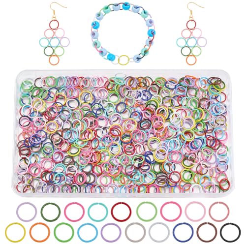arricraft 380 Stück Farbige Biegeringe 19 Farbe Backfarbe Offene Biegeringe 10mm Legierungsverbinder Runde O Ringe Glieder Schmuck DIY Fundstücke Für Schlüsselanhänger Halskette Armband Anhänger von arricraft