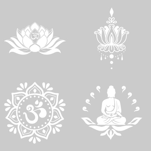 arricraft 4 Blatt Aufkleber „China Gott“ Lotus Aufbügler Transferaufkleber Für Kleidungsdekorationen Meditationsgott Statue Hitzeaufkleber Für T Shirts Oder Taschen 9cm Lang von arricraft