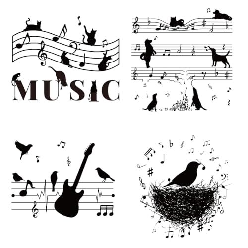arricraft 4 Blatt Bügelaufkleber Aus Stoff Mit Musikmotiv Wärmeübertragungsaufkleber Vogel Hund Katze Musiknoten Für Selbstgemachte T Shirts Rucksäcke Familien Kleidung Hüte Dekorationsapplikationen arricraft 4 Blatt Bügelaufkleber Aus Stoff Mit Musikmotiv Wärmeübertragungsaufkleber Vogel Hund Katze Musiknoten Für Selbstgemachte T Shirts Rucksäcke Familien Kleidung Hüte Dekorationsapplikationen von arricraft