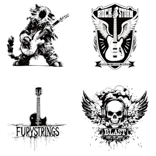 arricraft 4 Blatt Rock Roll Thema Stoff Bügelaufkleber Rock Cat Playing Guitar Heat Transfer Sticker Decals Für DIY T Shirt Jeans Rucksäcke Familien Kleidung Hut Dekoration Applikation arricraft 4 Blatt Rock Roll Thema Stoff Bügelaufkleber Rock Cat Playing Guitar Heat Transfer Sticker Decals Für DIY T Shirt Jeans Rucksäcke Familien Kleidung Hut Dekoration Applikation von arricraft