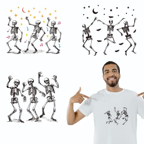 arricraft 4 Blatt Tanzende Skelette Stoff Aufbügler Wärmeübertragungsaufkleber Mit Sternen Mond Skeletten Und Gesten Für Selbstgemachte T Shirts Jeans Rucksäcke Familien Kleidung arricraft 4 Blatt Tanzende Skelette Stoff Aufbügler Wärmeübertragungsaufkleber Mit Sternen Mond Skeletten Und Gesten Für Selbstgemachte T Shirts Jeans Rucksäcke Familien Kleidung von arricraft