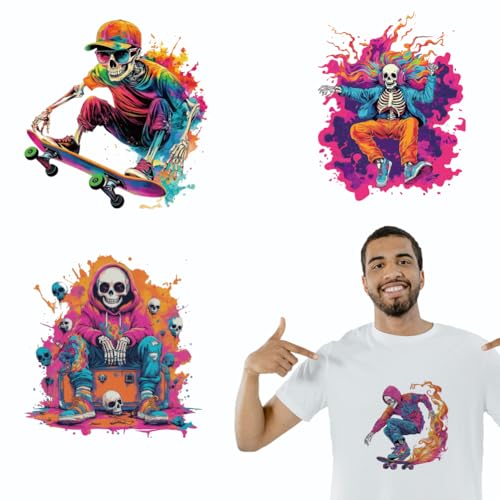 arricraft 4 Blatt Totenkopf Sticker Zum Aufbügeln Graffiti Hip Hop Skateboarding Totenkopf Wärmeübertragung Aufkleber Aufkleber Für DIY T Shirt Jeans Rucksäcke Familien Kleidung Hut Dekoration arricraft 4 Blatt Totenkopf Sticker Zum Aufbügeln Graffiti Hip Hop Skateboarding Totenkopf Wärmeübertragung Aufkleber Aufkleber Für DIY T Shirt Jeans Rucksäcke Familien Kleidung Hut Dekoration von arricraft