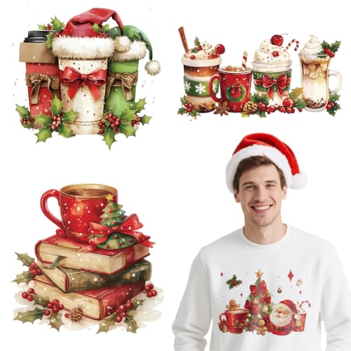arricraft 4 Blatt Weihnachts Sticker Zum Aufbügeln Aus Stoff Weihnachtsmann Weihnachtskaffee Wärmeübertragungsaufkleber Für DIY T Shirts Jeans Rucksäcke Familien Kleidung Hut Dekorationsapplikation arricraft 4 Blatt Weihnachts Sticker Zum Aufbügeln Aus Stoff Weihnachtsmann Weihnachtskaffee Wärmeübertragungsaufkleber Für DIY T Shirts Jeans Rucksäcke Familien Kleidung Hut Dekorationsapplikation von arricraft