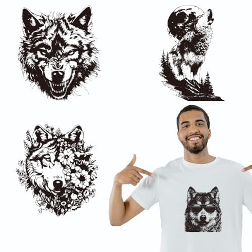 arricraft 4 Blatt Wolfskopf Aufkleber Zum Aufbügeln Schwarzer Wilder Wolfskopf Druck Transferaufkleber Aufkleber Für Selbstgemachte T Shirts Rucksäcke Familien Kleidung Hüte arricraft 4 Blatt Wolfskopf Aufkleber Zum Aufbügeln Schwarzer Wilder Wolfskopf Druck Transferaufkleber Aufkleber Für Selbstgemachte T Shirts Rucksäcke Familien Kleidung Hüte von arricraft