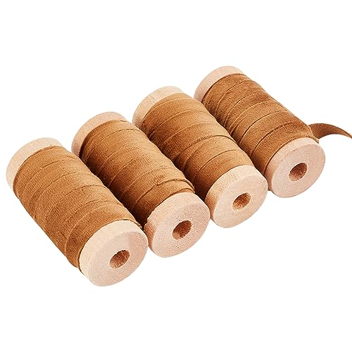arricraft 4 Rolle Samtband, 4.5 m Braunes, Einseitiges Vintage-Satinband, Rollen Aus Samt, Gurtband, Besatz Für Kleidung, Geeignet Für Bastelarbeiten, Geschenkverpackungen arricraft 4 Rolle Samtband, 4.5 m Braunes, Einseitiges Vintage-Satinband, Rollen Aus Samt, Gurtband, Besatz Für Kleidung, Geeignet Für Bastelarbeiten, Geschenkverpackungen von arricraft