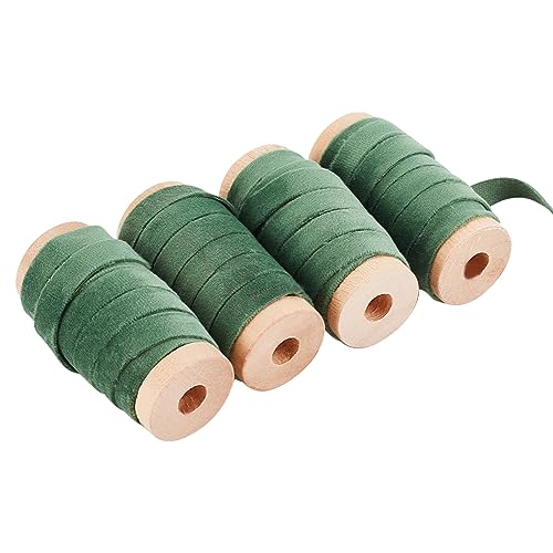 arricraft 4 Rolle Samtband, 4.5 m Grünes, Einseitiges Vintage-Satinband, Rollen Aus Samt, Gurtband, Besatz Für Kleidung, Geeignet Für Heimwerkerarbeiten, Geschenkverpackungen arricraft 4 Rolle Samtband, 4.5 m Grünes, Einseitiges Vintage-Satinband, Rollen Aus Samt, Gurtband, Besatz Für Kleidung, Geeignet Für Heimwerkerarbeiten, Geschenkverpackungen von arricraft