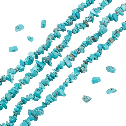 arricraft 4 Stränge Natürliche Splitterperlen, Blaue Howlith-Edelsteinperlen, Türkisfarbene Steinperlen, Lose Zwischenperlen, Unregelmäßig, 5-8 mm, Für Armband, Halskette, Ohrringe, Schmuck arricraft 4 Stränge Natürliche Splitterperlen, Blaue Howlith-Edelsteinperlen, Türkisfarbene Steinperlen, Lose Zwischenperlen, Unregelmäßig, 5-8 mm, Für Armband, Halskette, Ohrringe, Schmuck von arricraft