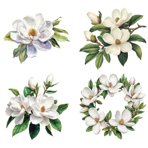 arricraft 4 Styles Magnolienblüte Aufnäher Zum Aufbügeln Wärmeübertragungsaufkleber Mit Magnolienzweigen Und Blättern Waschbare PET Flicken Für DIY Kleidung Hut Jeans Jacke Dekoration 9.05 Zoll arricraft 4 Styles Magnolienblüte Aufnäher Zum Aufbügeln Wärmeübertragungsaufkleber Mit Magnolienzweigen Und Blättern Waschbare PET Flicken Für DIY Kleidung Hut Jeans Jacke Dekoration 9.05 Zoll von arricraft
