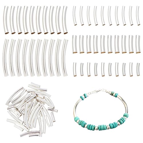 arricraft 50 Stück Gebogene Rohrperlen, 5 Größen 925 Sterling Silber Vergoldet Messing Gebogene Röhrenperlen Nudeln Spacer Perlen Metall Lose Perlen Für Armband Halskette Schmuckherstellung arricraft 50 Stück Gebogene Rohrperlen, 5 Größen 925 Sterling Silber Vergoldet Messing Gebogene Röhrenperlen Nudeln Spacer Perlen Metall Lose Perlen Für Armband Halskette Schmuckherstellung von arricraft